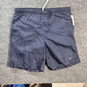 Nike Swim Trunks Mens Medium Blue Colorblock Mesh Lined Elastic Waist Logo